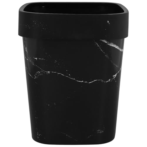 ULTECHNOVO Marble Pattern Square Trash can Lidless Plastic Waste Basket for Kitchen Bathroom Living Room Stable Design Paper Waste Bin 10.63X8.66X8.66In