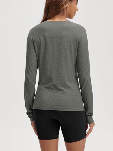 Image of ODODOS Women's Long Sleeve T-Shirt - Ultra Soft odSTRATUM Tech Performance Top UPF 50+ Breathable Crew Neck Pullover