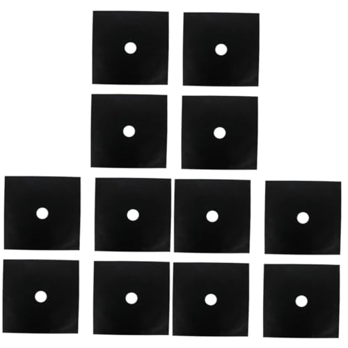 IMIKEYA 12stücke Wiederverwendbare Gasbrenner Abdeckungen Hochtemperaturbeständige Antihaft- herdplattenmatten Für Gasherde Schwarz Runder Ausschnitt Effektiver Herdschutz Und Einfache-8