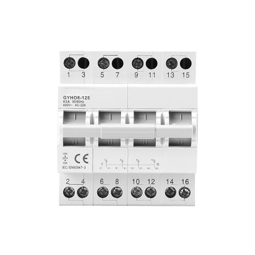 Interruptor de transferencia manual ATS 4P 63A 415V Conmutador de 2 posiciones para alimentación dual, carril DIN, apto para uso industrial y doméstico