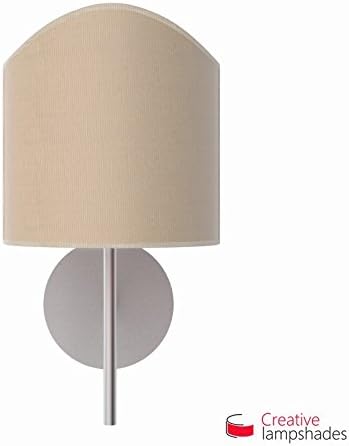 Scallop half cylinder lampshade for wall lamp Natural Jute covering - 2pcs Diam. 16cm - H. 16cm, E14 For Base