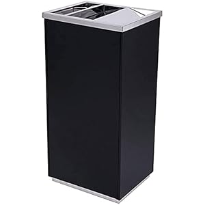 GHFHF Keuken Vuilnisbak Outdoor/Indoor Flip Afvalbak, Roestvrij staal, Grote Capaciteit Rubbish Bin, Geschikt voor Hotel…