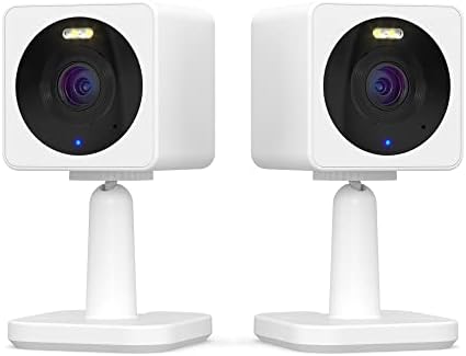 WYZE Cam OG Indoor/Outdoor 1080p Wi-Fi Smart Home Security Camera with Color Night Vision, Motion Detection, 2-Way Audio, Compatible with Alexa & Google, White (2-Pack), Free Expert Setup