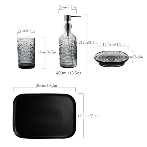 Accesorios de baño contra el desorden de botellas plásticas juego gris 3