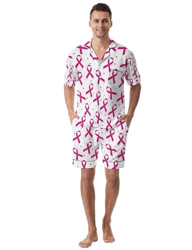 Men's Pajamas Sets Short Sleeve Pjs Sleepwear Loungewear Pajamas Button Down Soft Pj Sets3