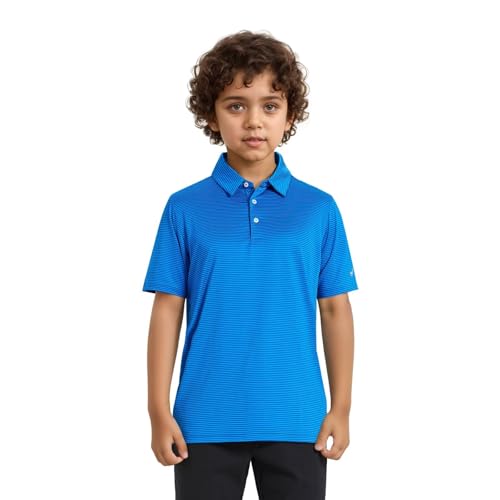 Golf Shirts for Boys Short Sleeve Moisture Wicking Dry Fit Performance Kids Youth Sport Striped Boys Polo Shirts2