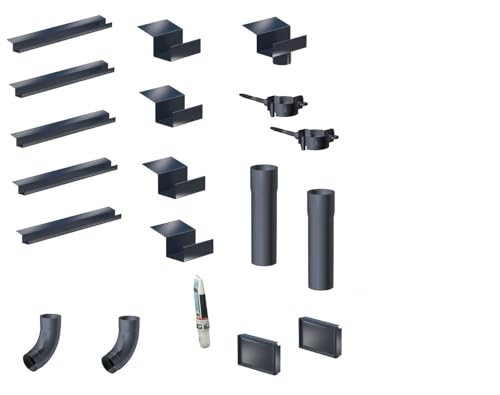 Gartenhaus Kastendachrinnenset bis 5,70 Meter Aluminium anthrazit Simpel