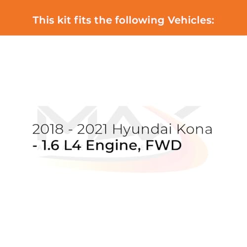 Image of Max Advanced Brakes Front & Rear Brake Kit Compatible With 2018 2019 2020 2021 Hyundai Kona w /1.6L FWD Replacement Premium OE Disc Brake Rotors and Ceramic Brake Pads