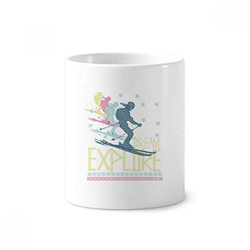 Mug en céramique ski coloré 350ml comme pot à crayons original pour bureau