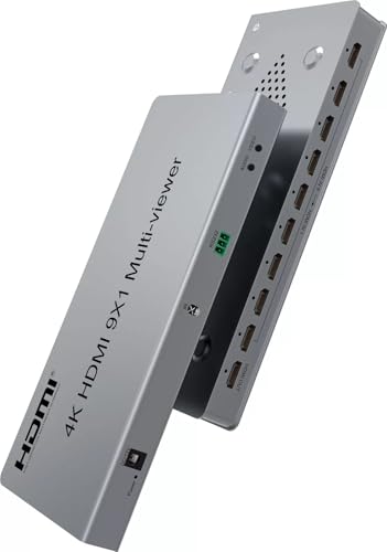Image of 9x1 HDMI Multi-viewer switcher Seamless 4K HDMI 9way 9 Screen Real Time Multi Viewer Screen Splitter 9 in 1 Out Switch Adapter (HDMI 9x1 Multi-Viewer)