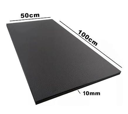 Colchonete Eva Tapete Yoga Exercícios 100cm x 50cm x 10mm Preto