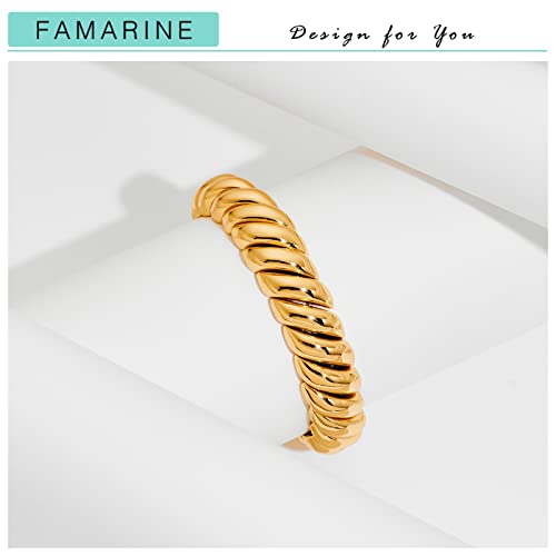 Famarine Gold Chunky Bangle Bracelet, Stretchable Elastic Bracelet For Women Men #TOP4