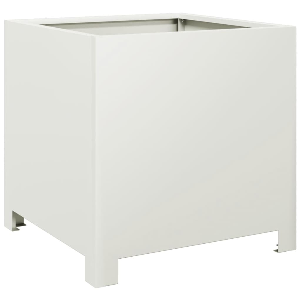 VidaXL Garden Planter - White - 40x40x40 cm - Steel