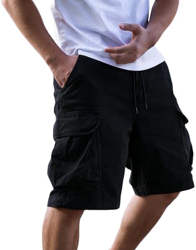 Camo Shorts Men,Cargo Shorts for Men Black Tactical Elastic Waist Relaxed Fit Work Casual Big and Tall Summer Golf Hiking Stretch with Pockets,XXL - 1