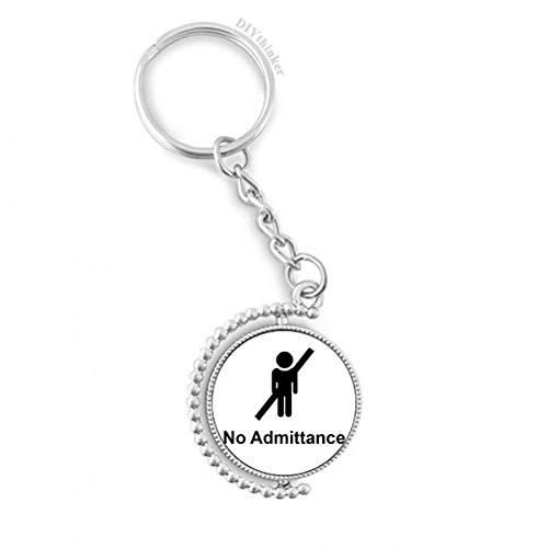 Llavero giratoria No Admittance con patrón símbolo negro y anillo Pilgrim de DIYthinker