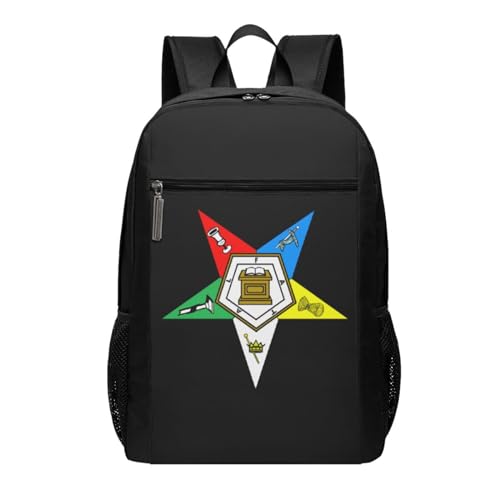 Order Of Eastern Star Lightweight Casual Backpack Knapsack Durable Travel Sports Shoulders Backpacks 17 Inch, Black