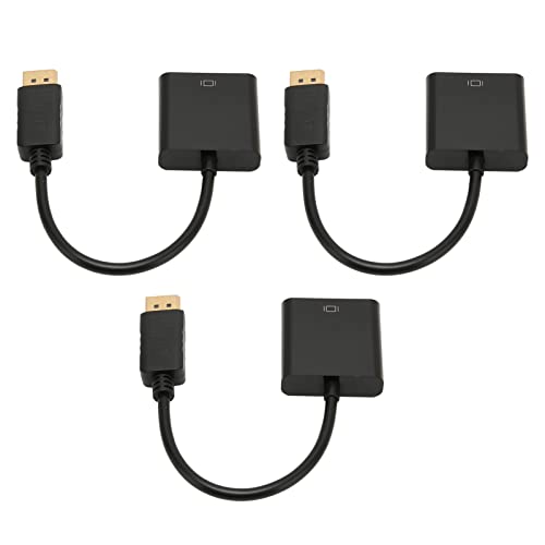 3Pcs DisplayPort to DVI, Gold-Plated DP Male to DVI Female Adapter Cable Compatible for, for, for, for, Etc