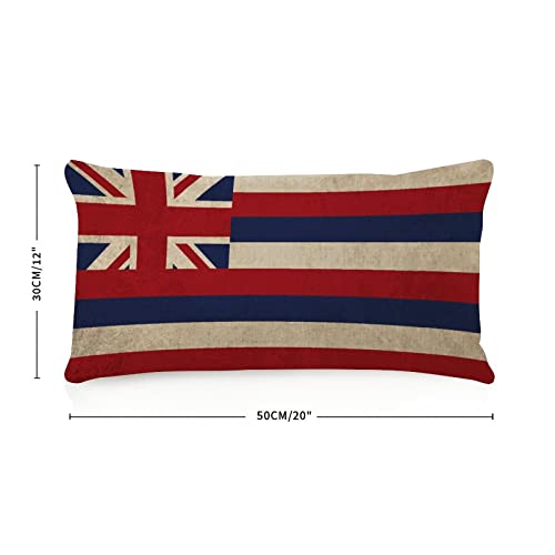Vintage Body Pillow Case Cover With Zipper 12X20 Inch Hawaii State Flag Holiday Decor Long Lumbar Throw Pillow Covers Patriotic Usa Map Sports Fans Throw Pillow Cover For Sofa Car Office #TOP3