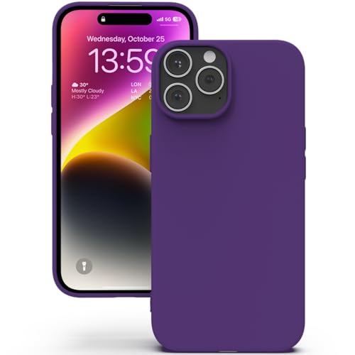 Coque silicone iPhone 14 Pro violette protection antichoc intégrale YATWIN