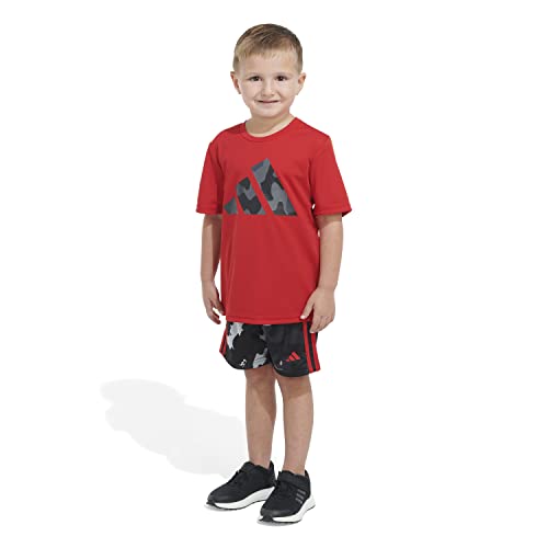 Image of adidas baby-boys Poly Tee Aop 3s Short Set(infant)