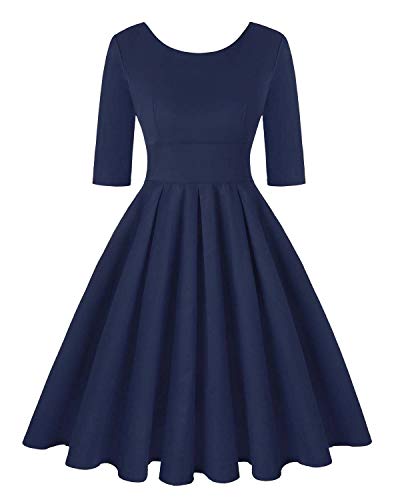 Image of MINTLIMIT Women's 1950s Retro Vintage Cocktail Party 3 /4 Sleeve Swing Dress