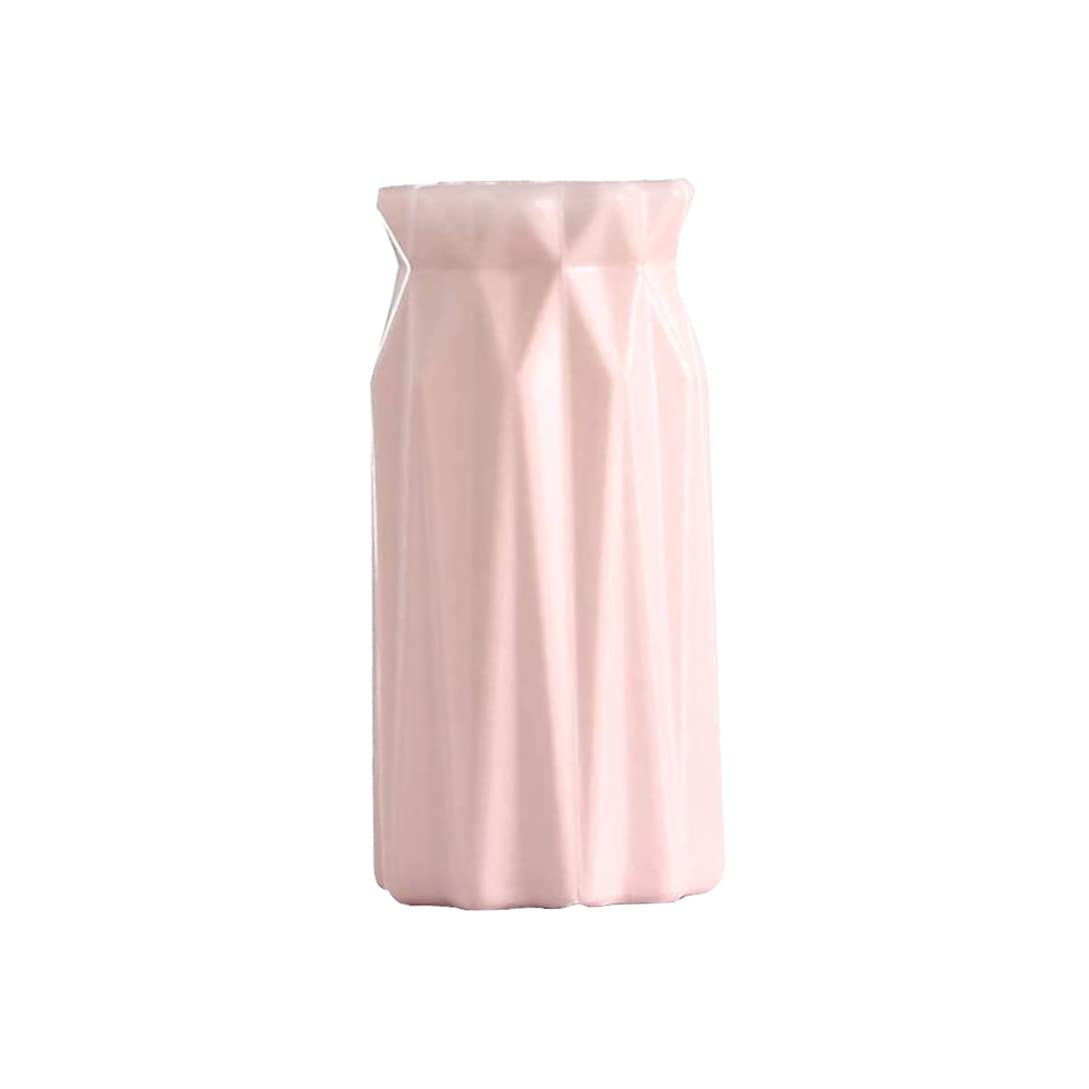 Hoveeluty Pink Nordic Style Imitation Ceramic Flower Pot Origami Plastic Vase Bottle Home Decoration(Pink) Origami Vase Nordic Flower Pot Flower Vase Imitation Ceramic Vase