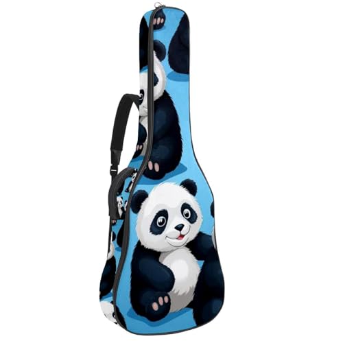 Grand étui pour guitare de 101,6 cm étanche avec plusieurs poches et motif panda coloré