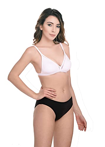 Image of Wirefree Non-Padded Teenager Backless Bra Panty Set for Women /Girls.