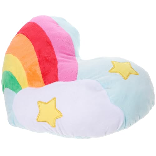 Luxshiny Cojín de Corazón de Peluche Arcoíris para Sofá, Almohada Mullida Relleno de Algodón PP, Cojín Decorativo en Forma de Corazón para Casa, Oficina y Coche, Obsequio Adecuado