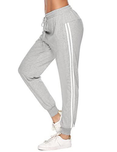 Ticioeke Pantalon de Chandal Mujer 100% Algodón Pantalon Deporte Mujer con Bolsilpara, Elásticos Transpirables, Pantalones Chandal Mujer Largos Yoga para Deporte Gimnasio Fitness Correr Jogging Cover