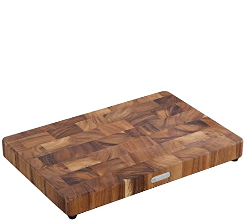 Zassenhaus Hackblock in legno di acacia sostenibile, colore marrone scuro, dimensioni: 45 x 30 x 4,5 cm, 055481