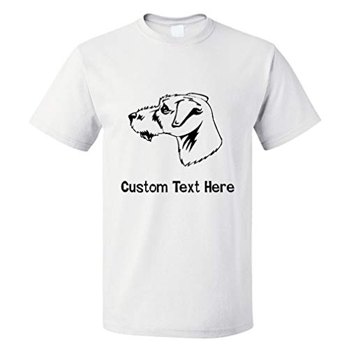 Custom Funny Graphic T Shirts for Men Parson Russell Terrier Head Black Cotton Top White Personalized Text Here Medium