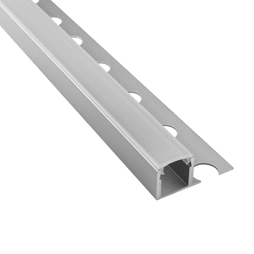 tktrading24 T77 LED Alu Premium Fliesenprofil 12mm silber - 2m opal