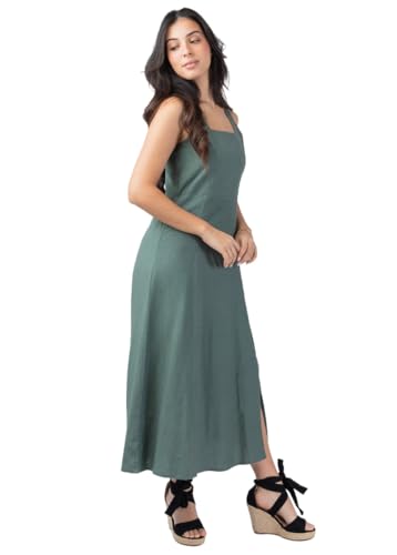 Robe longue coupe droite Juline kaki la solution confort et style