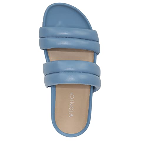 Vionic Women's Safari Mayla Slide Sandal- Supportive Walking Leather Shoes That Include Three-Zone Comfort with Orthotic Insole Arch Support, Medium Fit, Sizes 5-113