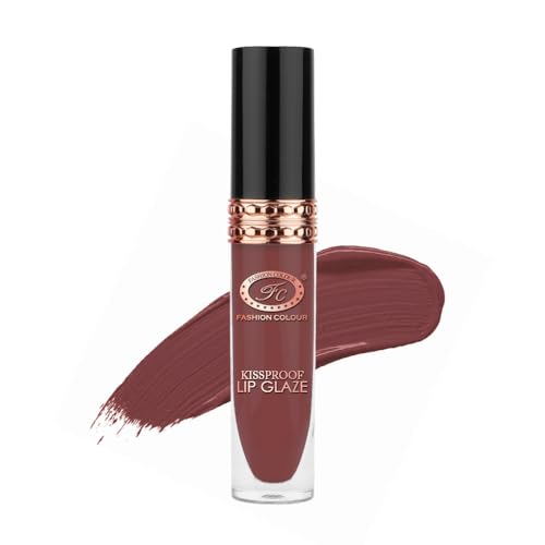 Image of Fashion Colour Kissproof Lip Glaze Lipstick | Upto 12 Hours Stay | Velvet Texture | Non Transfer Lipstick Waterproof | Highly Pigmented | Lipstick For Women | 7g (Clay Brown)