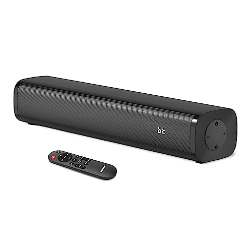 Wohome 2.1 Sound Bars for TV, Built-in Subwoofer, 6 Levels Voice Enhancement, 16 Inches TV Soundbar Speakers with Bluetooth 5.3/Optical/AUX/USB Connection, Wall Mount, 3 EQ Modes, S100