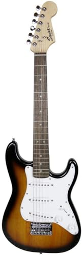 Image of Fender Squier 3 /4-Size Kids Mini Strat Electric Guitar - Sunburst Bundle with Amplifier, Cable, Tuner, Strap, Picks, and Austin Bazaar Instructional DVD