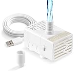 Novique 200L/H Submersible Water Pump Ultra Silent USB Small Fountain Pump with 2 Nozzles for Aquarium Fish Tank Fountain Hydroponic Bird Bath Small Pond Solar panels Garden Decoration 3W DC 3.5-9V