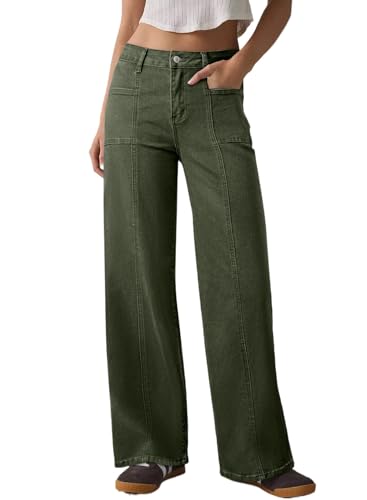Sidefeel Women's Jeans Wide Leg High Waisted Stretchy Straight Leg