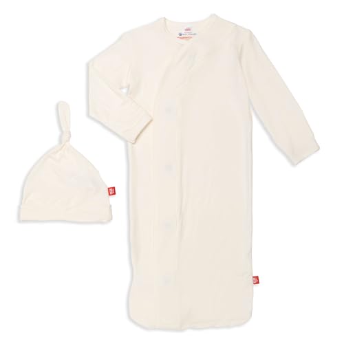 Image of Magnetic Me Modal Newborn Sleeper Gown & Hat Set | Silky Soft Modal Fabric Sleep Sack