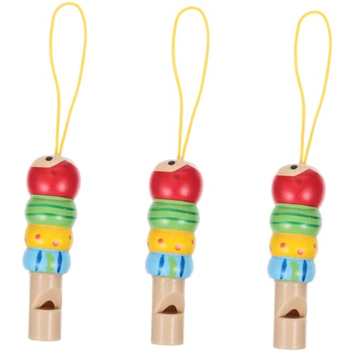 HEALSOPTHY 3個 木製ミニ口笛 向け 軽量持ち運び便利 キッズ音楽小道具 調律済み 設計 幼児トレーニング用楽器