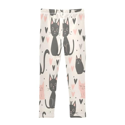 Bolaz Toddler Girls Leggings Printed Yoga Pants Leggings Princess Heart Pink and Gray for Kids2