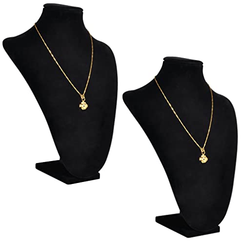 LIFTRR Others With Flannel Jewelry Holder Necklace Bust Black 23 x 11.5 x 30 cm 2 pcs