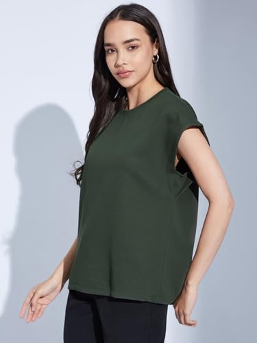 Image of Selvia Women's Textured Lycra Solid Top