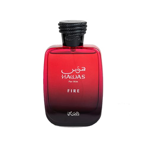 Image of RASASI Hawas Fire Eau De Parfum Spray 100ML(3.4 Oz) - Bold Long Lasting Arabian Perfume For Men With A Fiery Essence - Indulge In A Luxurious Perfume Men That Captures Masculine Elegance And Strength