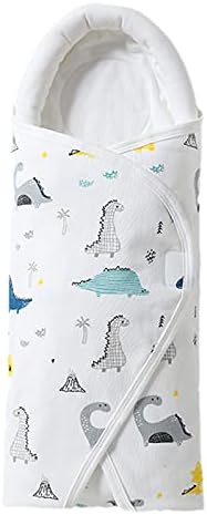 Yolispa Newborn Swaddle Blanket Wrap, Unisex Swaddle Wrap with Cartoon Pattern Print Infant Wrap Sleeping Bag with Head Guard Support for 0-6 Months Babies
