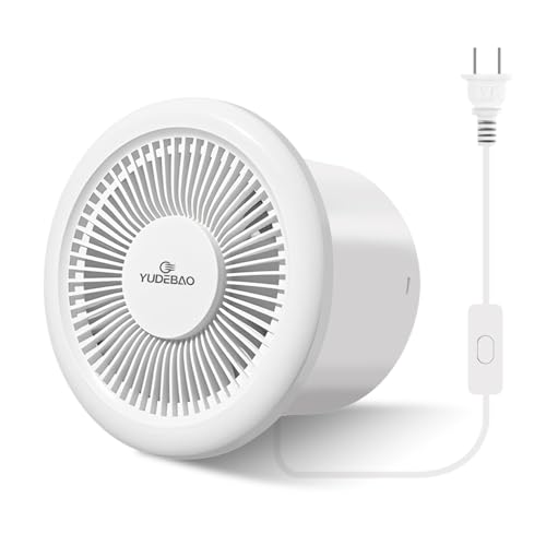 YUDEBAO (Ultra Quiet 4 inch ceiling and wall mounted exhaust fan - energy-saving 59 CFM bathroom ventilation fan with insect screen, suitable for windows, garages, basements, laundry rooms (white)
