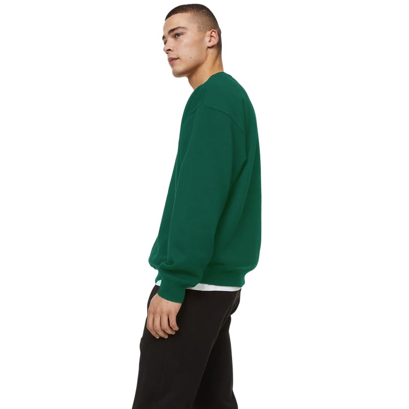 Image of DROBE Cotton Blend Round Neck Solid Sweatshirt for Men