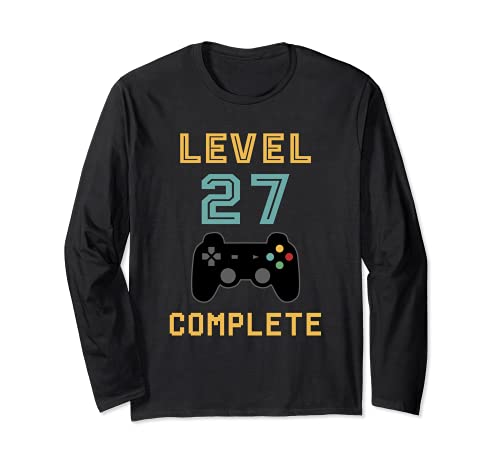 27 Anni Compleanno Level 27 Complete Gamer 27° compleanno Maglia a Manica